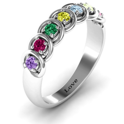 6 to 9 Stones in Halo Ring  - All Birthstone™