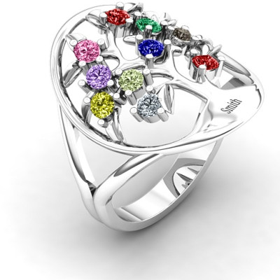 Oval Family Tree Ring - All Birthstone™