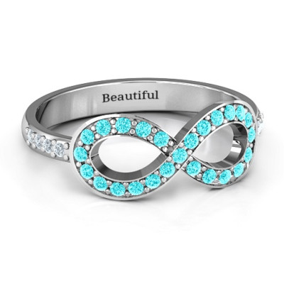 Accented Infinity Ring with Shoulder Stones  - All Birthstone™