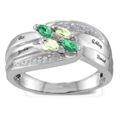 Angled 2-6 Marquise Ring - All Birthstone™