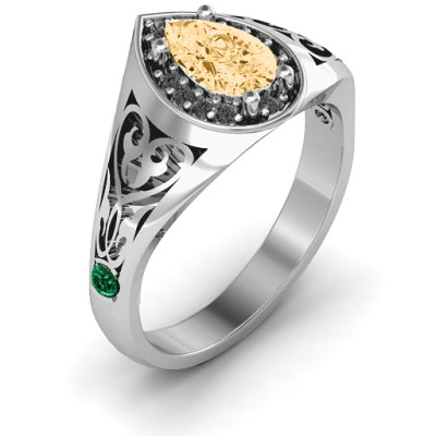 Aphrodite Ring with Side Gems - All Birthstone™