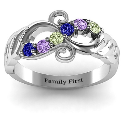 Ariel Wave and Swirl Ring - All Birthstone™