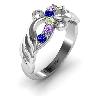 Ariel Wave and Swirl Ring - All Birthstone™