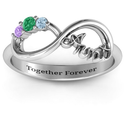 Aunt's Infinite Love Ring with Stones  - All Birthstone™