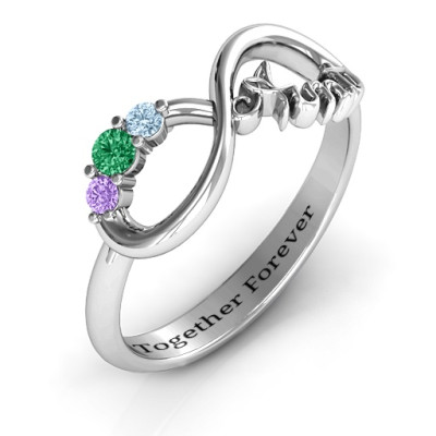Aunt's Infinite Love Ring with Stones  - All Birthstone™