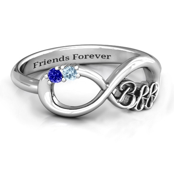BFF Friendship Infinity Ring with 2 - 7 Stones  - All Birthstone™