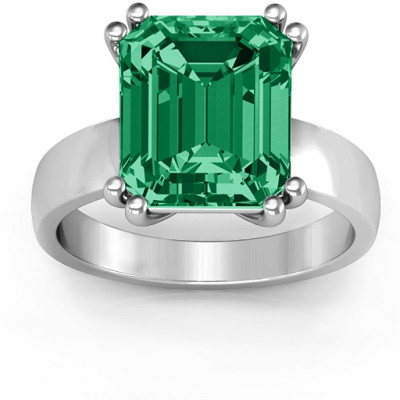Basket Set Emerald Cut Ring - All Birthstone™
