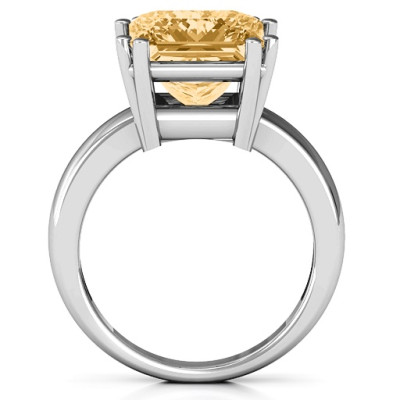 Basket Set Princess Cut Solitaire Ring - All Birthstone™