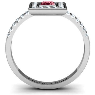 Bezel Princess Stone with Channel Accents in the Band Ring  - All Birthstone™