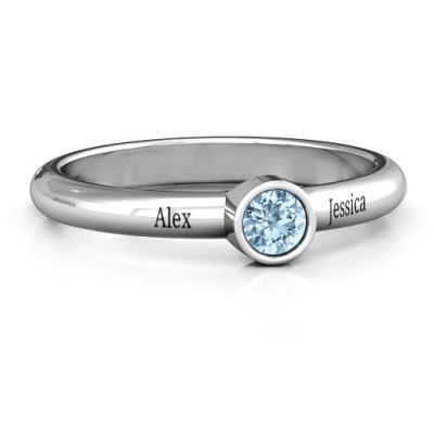 Bezel Set Solitaire Ring - All Birthstone™