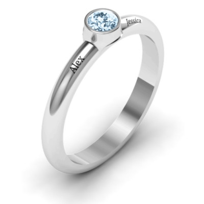 Bezel Set Solitaire Ring - All Birthstone™