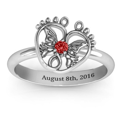 Butterfly Baby Foot Ring - All Birthstone™