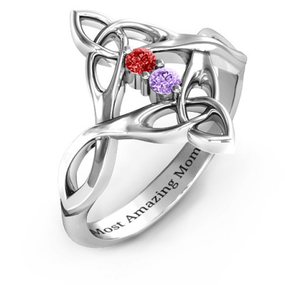 Celtic Sparkle Ring with Interwoven Infinity Band - All Birthstone™