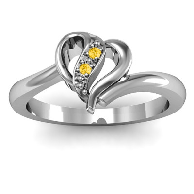 Centre Weave Fashion Heart Ring - All Birthstone™
