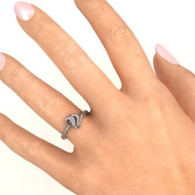 Centre Weave Fashion Heart Ring - All Birthstone™