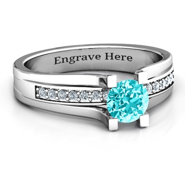 Column Set Solitaire Ring - All Birthstone™