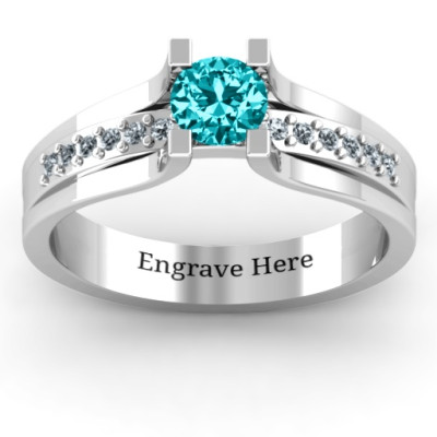 Column Set Solitaire Ring - All Birthstone™