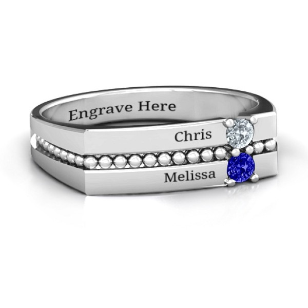 Crevice Beaded Women's Ring - All Birthstone™