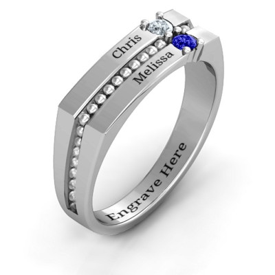 Crevice Beaded Women's Ring - All Birthstone™