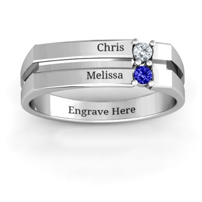 Crevice Grooved Women's Ring - All Birthstone™