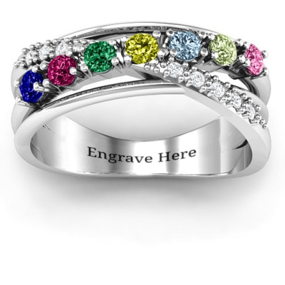 Crossover Accent Multi Band Ring - All Birthstone™