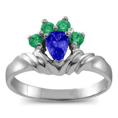 Crown Pear 2-8 Stones Ring  - All Birthstone™