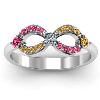 Dazzling Infinity Ring with Accents - All Birthstone™