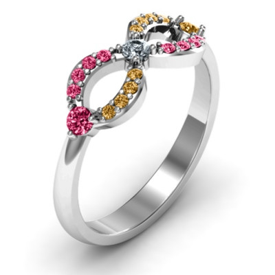 Dazzling Infinity Ring with Accents - All Birthstone™