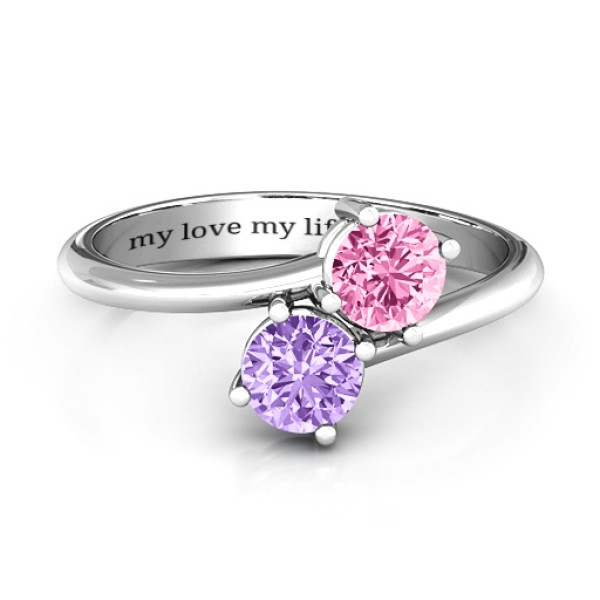 Destined For Love Double Gemstone Ring  - All Birthstone™