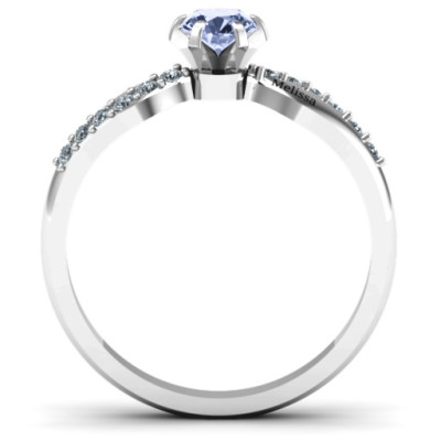 Dimpled Solitaire with Accents Ring - All Birthstone™