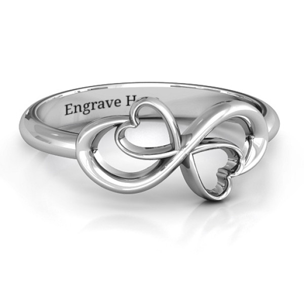 Duo of Hearts Infinity Ring - All Birthstone™