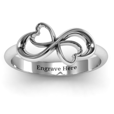 Duo of Hearts Infinity Ring - All Birthstone™