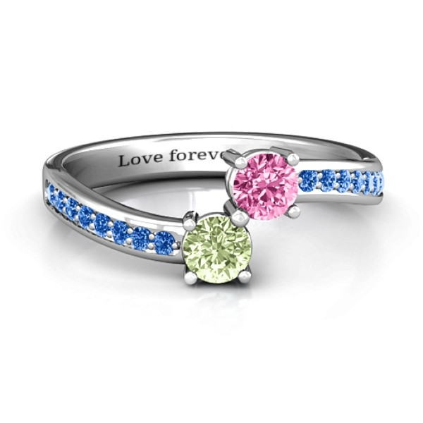 Elegant Accent Two Stone Ring  - All Birthstone™