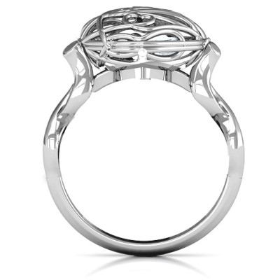 Encased in Love Caged Hearts Ring with Infinity Band - All Birthstone™