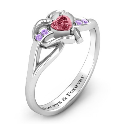 Endless Romance Engravable Heart Ring - All Birthstone™