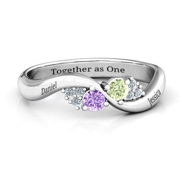 Everyday Dream Ring With Shoulder Accents - All Birthstone™