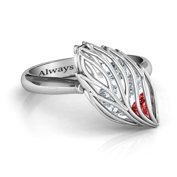 Exquisite Elm Cage Leaf Ring - All Birthstone™