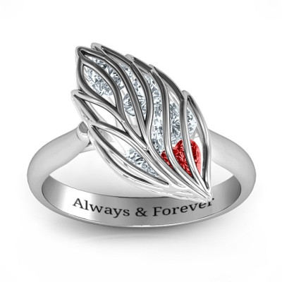 Exquisite Elm Cage Leaf Ring - All Birthstone™