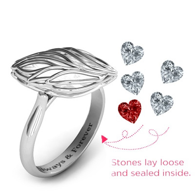 Exquisite Elm Cage Leaf Ring - All Birthstone™