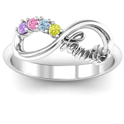 Family Infinite Love with Stones Ring  - All Birthstone™