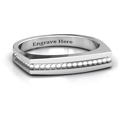 Fissure Beaded Groove Women's Ring - All Birthstone™