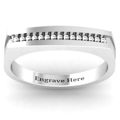Fissure Beaded Groove Women's Ring - All Birthstone™