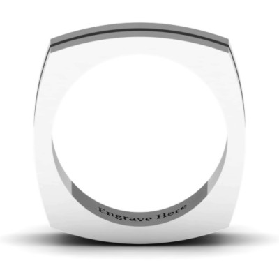 Fissure Grooved Square-shaped Men's Ring - All Birthstone™