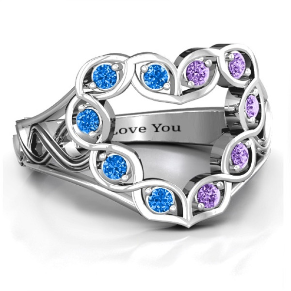 Floating Heart Infinity Ring - All Birthstone™