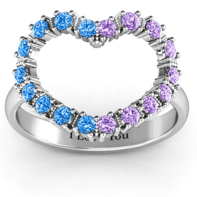 Floating Heart with Stones Ring  - All Birthstone™