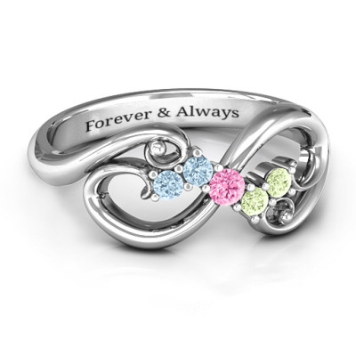 Flourish Infinity Ring with Gemstones  - All Birthstone™