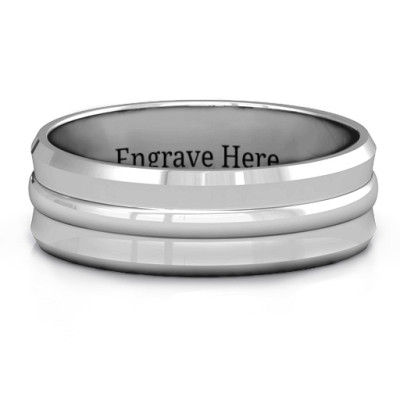 Forge Bevelled and Banded Men's Ring - All Birthstone™