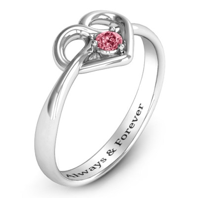 Forget Me Knot Heart Infinity Ring - All Birthstone™