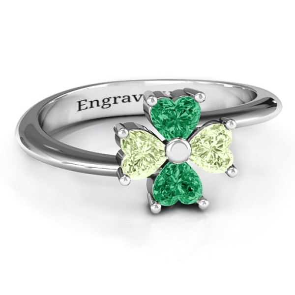 Four Heart Clover Ring - All Birthstone™