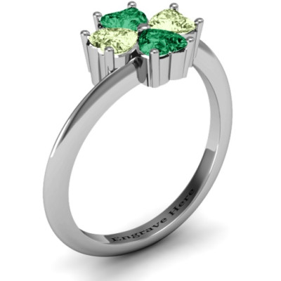 Four Heart Clover Ring - All Birthstone™
